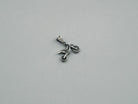 Enduro motorcycle charm in 925 silver, second side view with bail