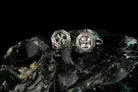 Handcrafted 925 sterling silver "Amalfi" octagonal cufflinks featuring a sculpted Maltese Cross on a dark glass background