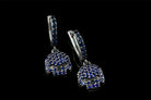 HD Crystal 925 sterling silver skull drop earrings with sparkling clear cubic zirconia and detailed 3D skull design