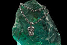 Rider 925 sterling silver skull pendant worn on a silver chain