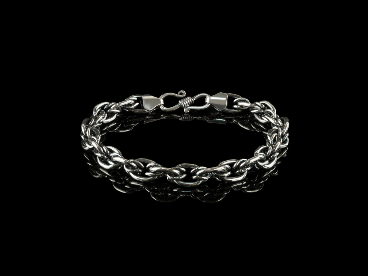 Graf 925 sterling silver chain bracelet with interlocking sculptural links