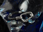 Rock Climber bracelet with 925 sterling silver carabiner clasp and braided black leather strap