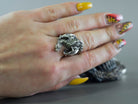 925 sterling silver Dragon’s Grasp ring with detailed sculptural dragon, scales and claw design
