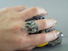 925 sterling silver Dragon’s Grasp ring with detailed sculptural dragon, scales and claw design
