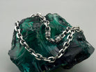 Heavy 925 sterling silver anchor chain with bold rounded links and decorative gothic details
