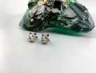 925 sterling silver French Bulldog stud earrings with detailed dog faces and cubic zirconia accents