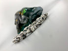 Zack 925 sterling silver garnet bracelet with gothic biker design