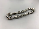Zack 925 sterling silver garnet bracelet with gothic biker design