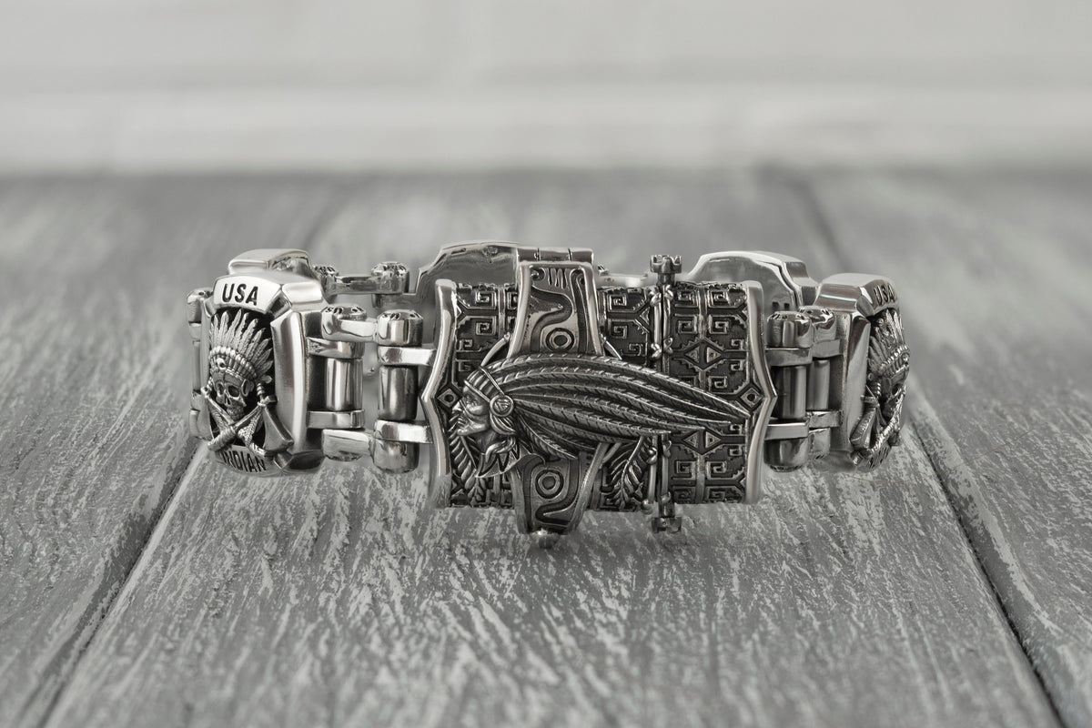 Indian bracelet links and clasp on a light background