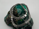 Kardinal heavy sterling silver Byzantine chain coiled, oxidized handwoven links