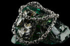 Heavy sterling silver biker chain for men with ornate oxidized links, loosely coiled