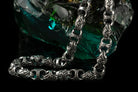 Mokorr heavy sterling silver chain links in detail, side view