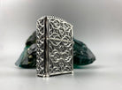 Relic gothic heavy sterling silver lighter case with cathedral tracery