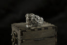Rider biker ring side view showing the flowing beard detail