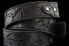 Thick two-layer leather belt strap with Chicago screw detail