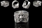 Clear CZ Sky's The Limit star skull ring shown from several angles