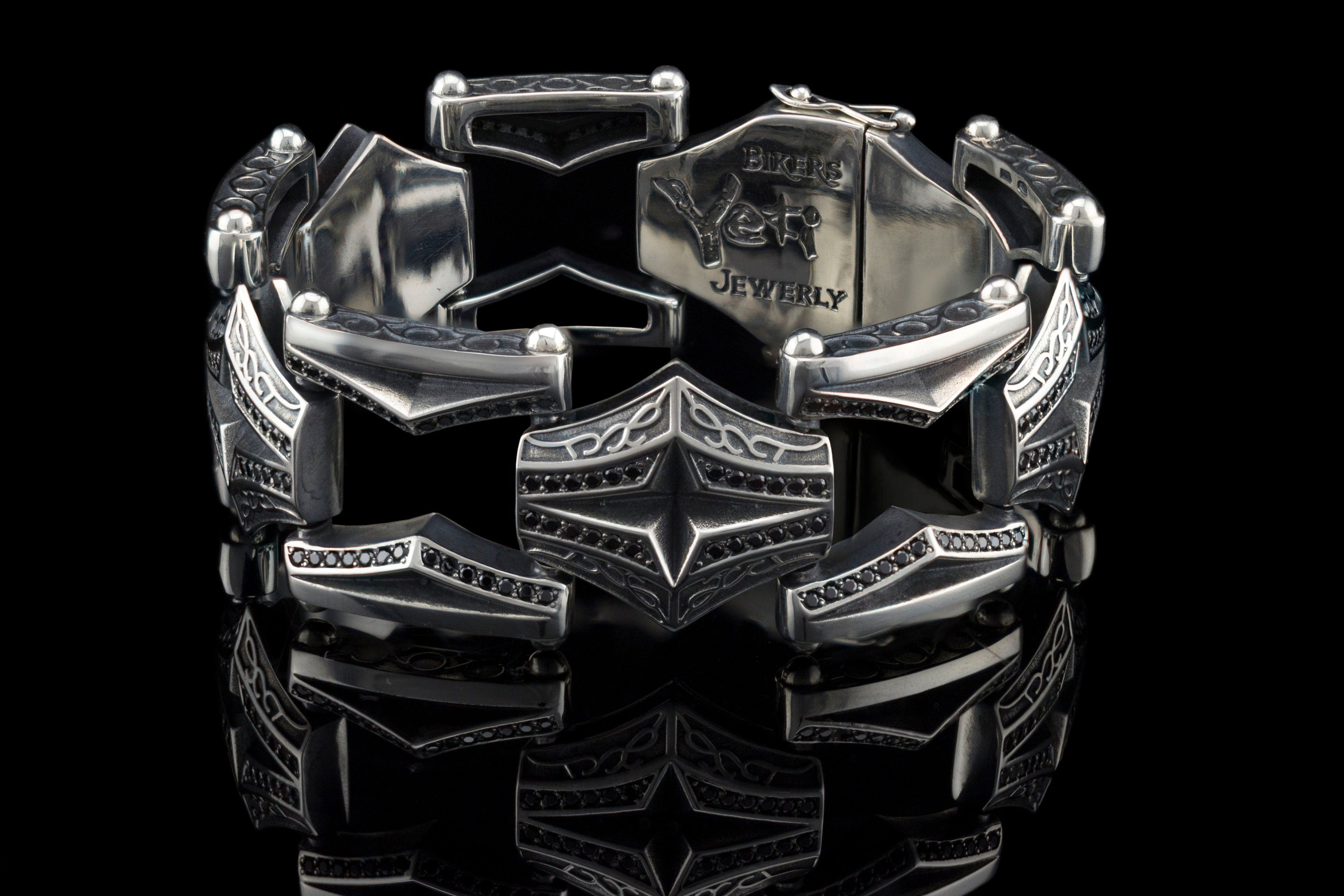 Silver men's bracelet Biker jewelry Silver sterling bracelet Gift for man Rocker jewelry