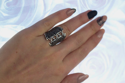 Corset Ring Goth jewelry  Wide Band ring,