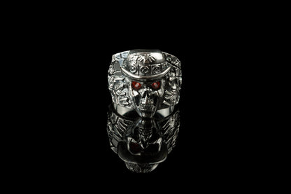 Skull ring Mens silver ring 10 size Tosahwi jewelry Biker jewelry