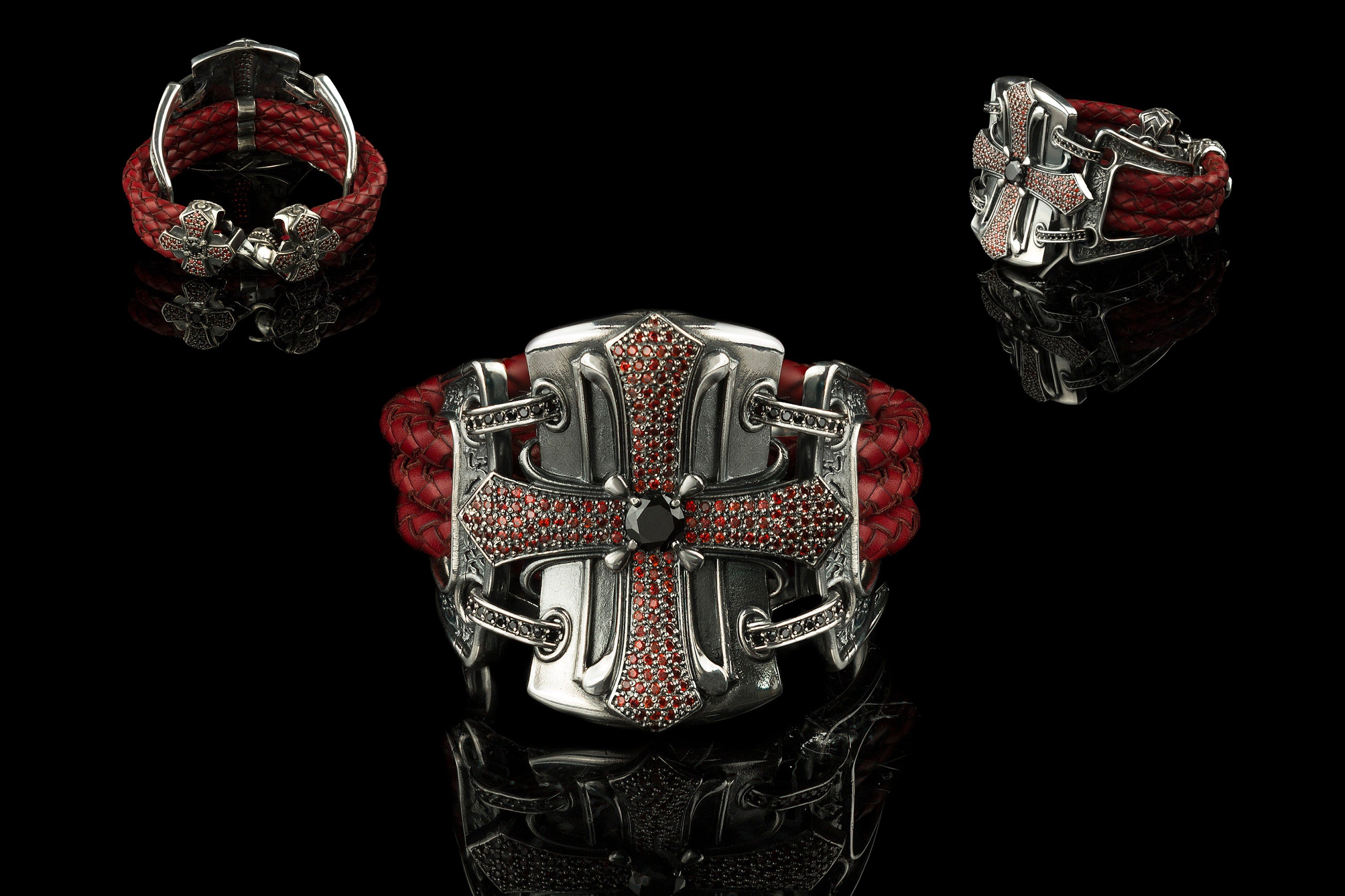 Gothic Women's Bracelet, Medieval Cross Bracelet