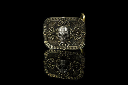 Skull belt buckle Silver skull belt Brass belt buckle Gothic belt buckle