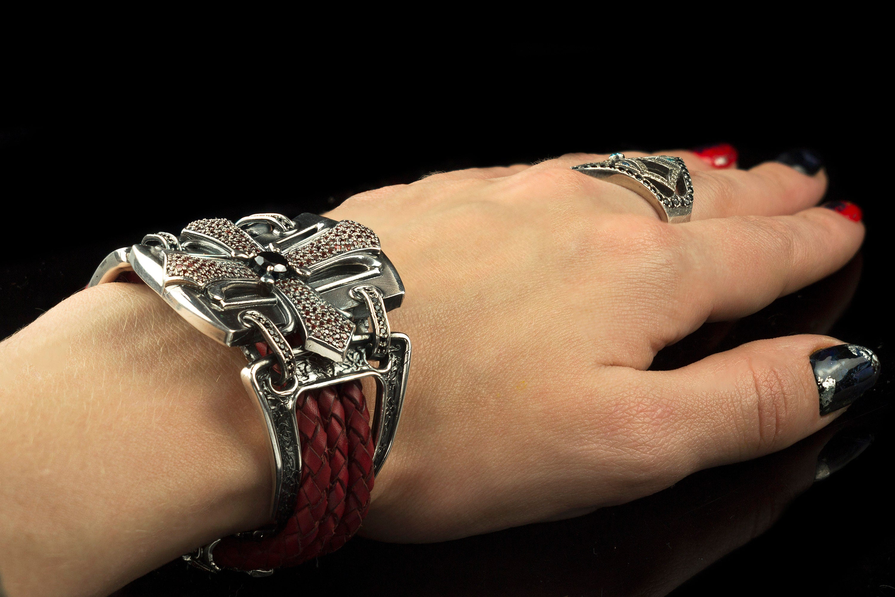 Gothic Women's Bracelet, Medieval Cross Bracelet