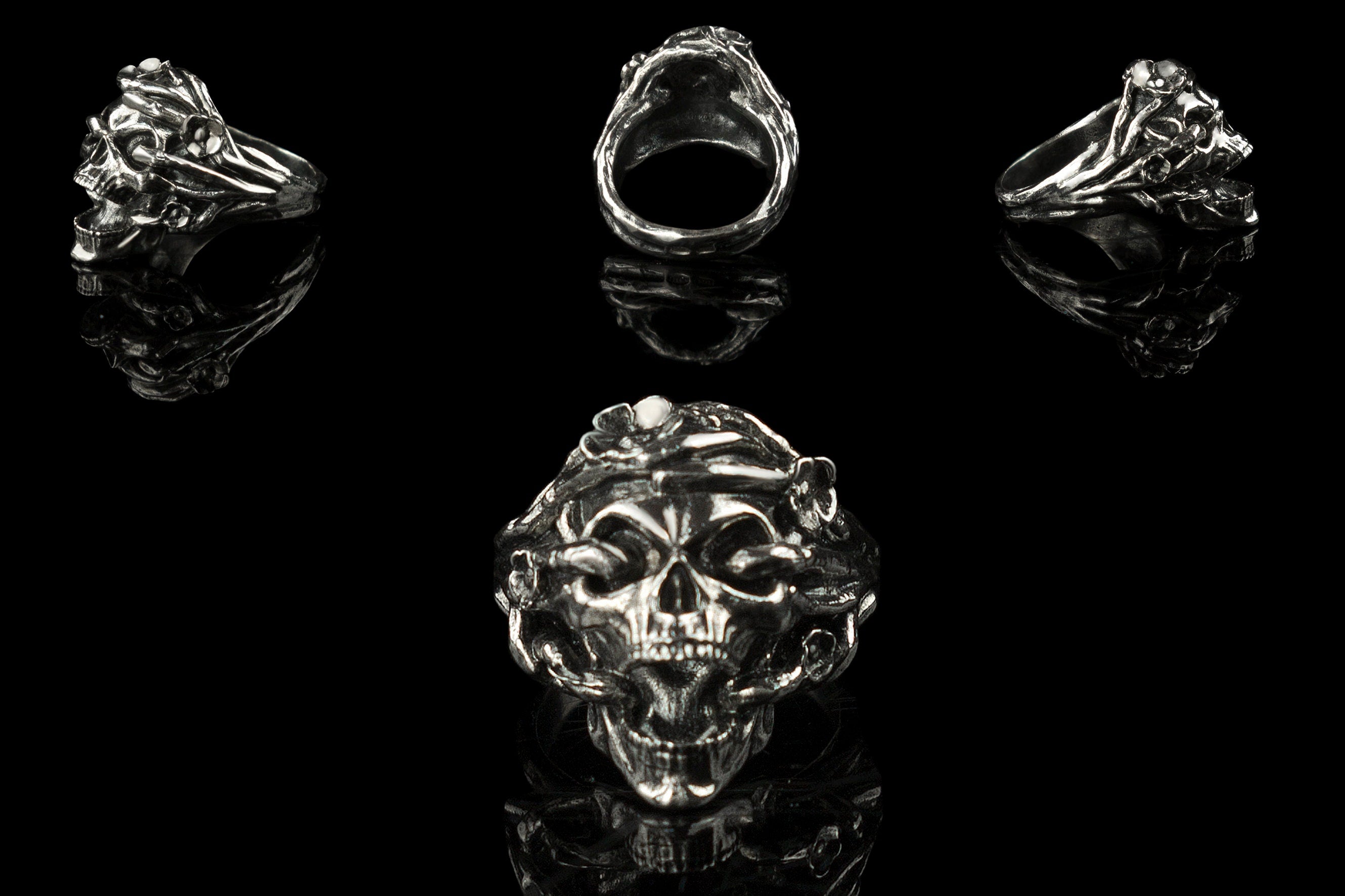 Skull women ring Silver skull ring Ring for women skull Biker ring Santa Muerte ring