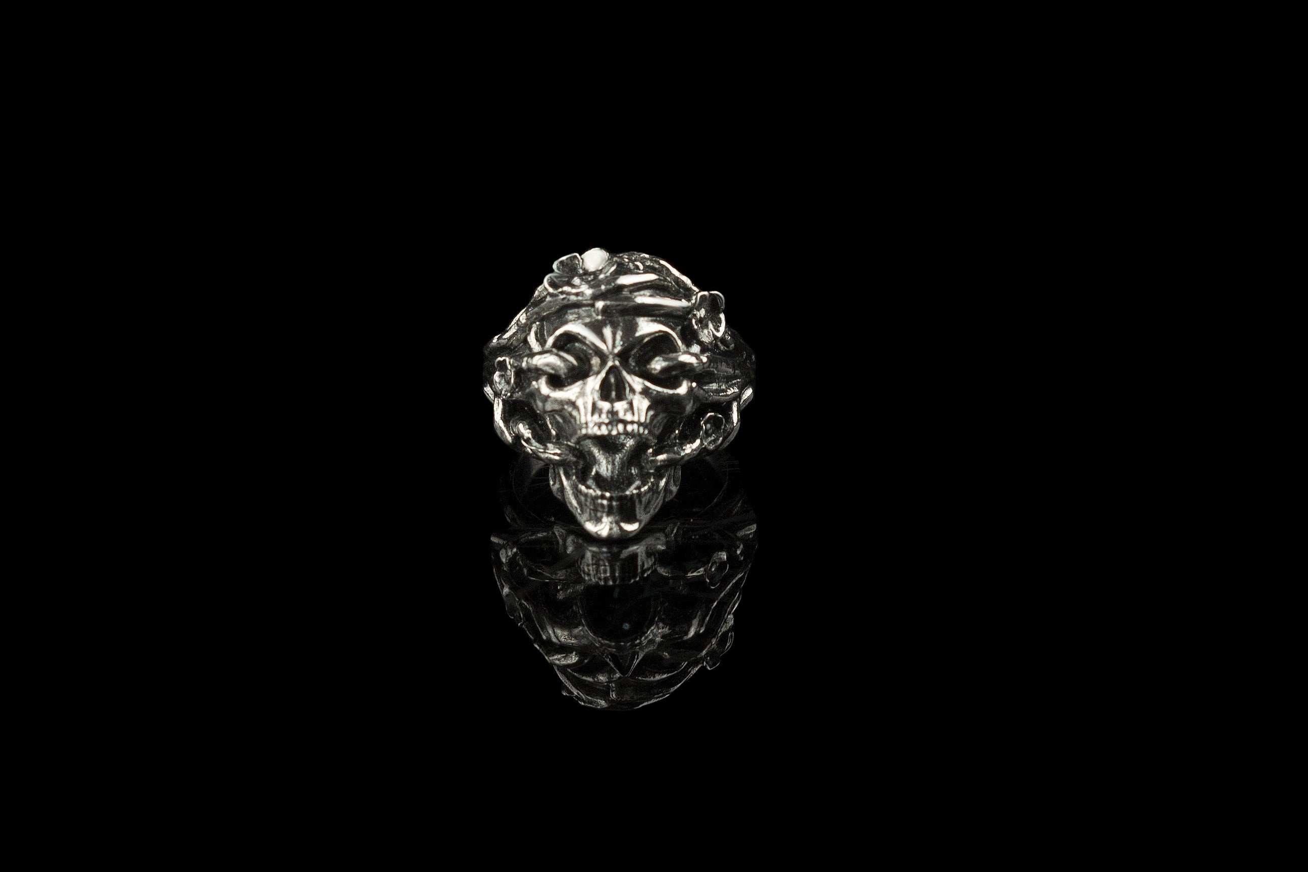 Skull women ring Silver skull ring Ring for women skull Biker ring Santa Muerte ring