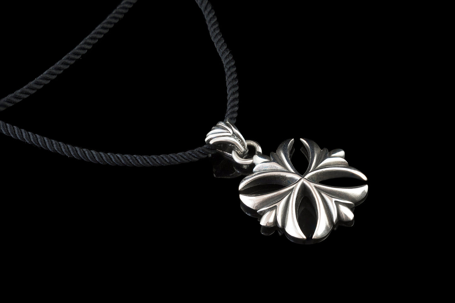 Men's biker silver pendant Medieval cross  Silver Maltese cross