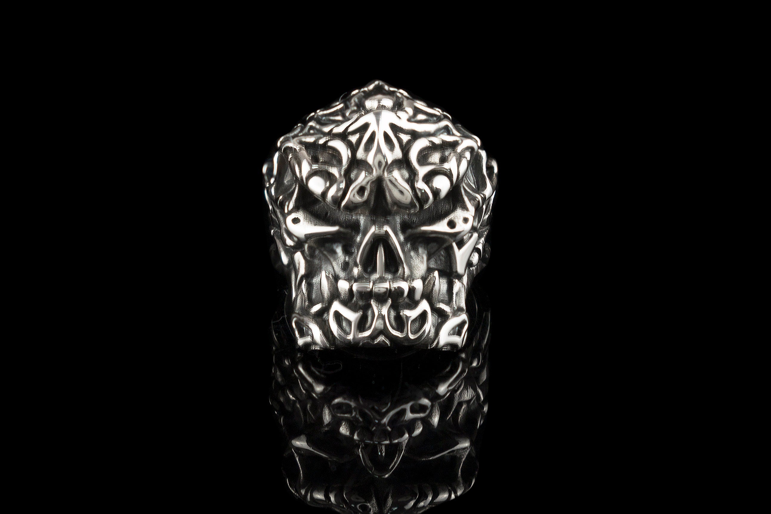 Skull ring Mexican skull ring  Brutal ring Skull jewelry Bernie Heavy ring Black skull ring Angry skull ring Skull jewelry