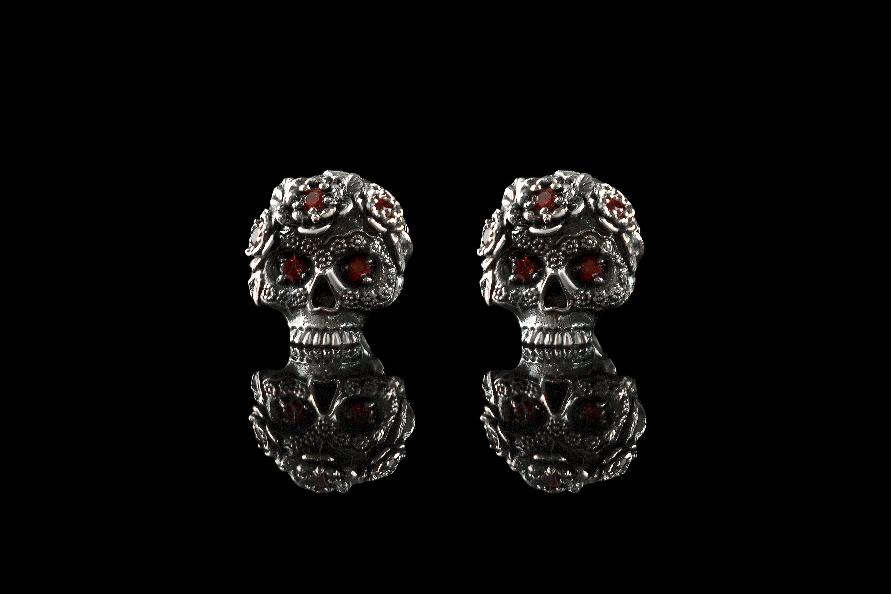 Skull Stud earrings Silver skull earrings  Skull jewelry Stud Earrings skull Bikers jewelry