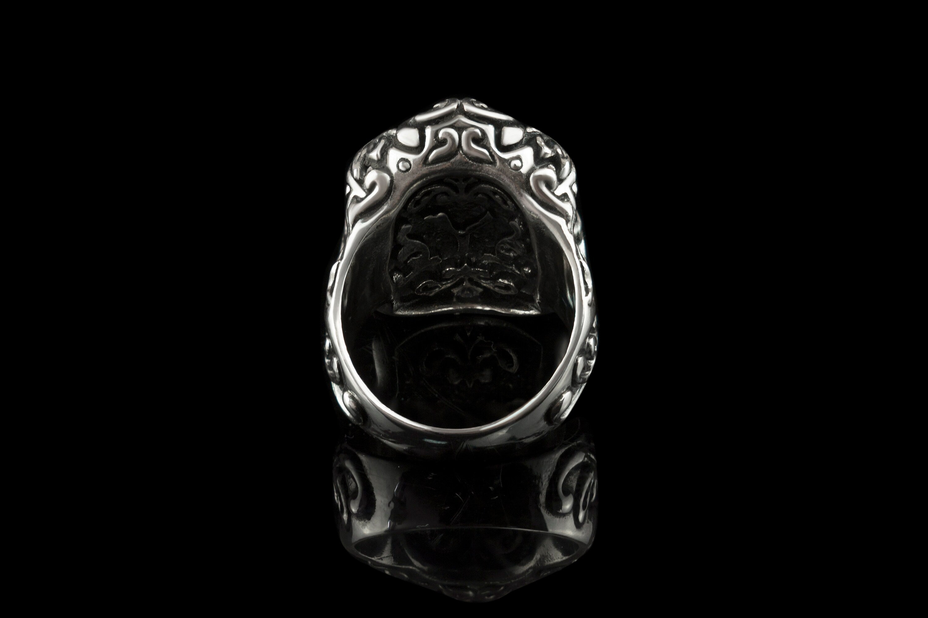 Mexican skull ring  Skull jewelry Earl Heavy ring Brutal style Black skull ring Biker jewelry