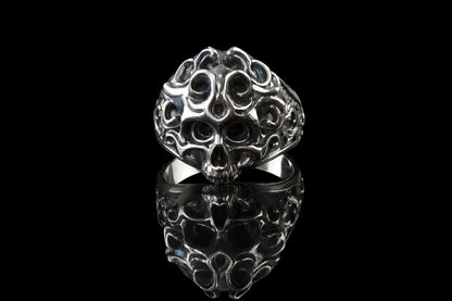 Silver skull ring Biker ring  Tentacle skull ring Biker ring  14 US size in stock