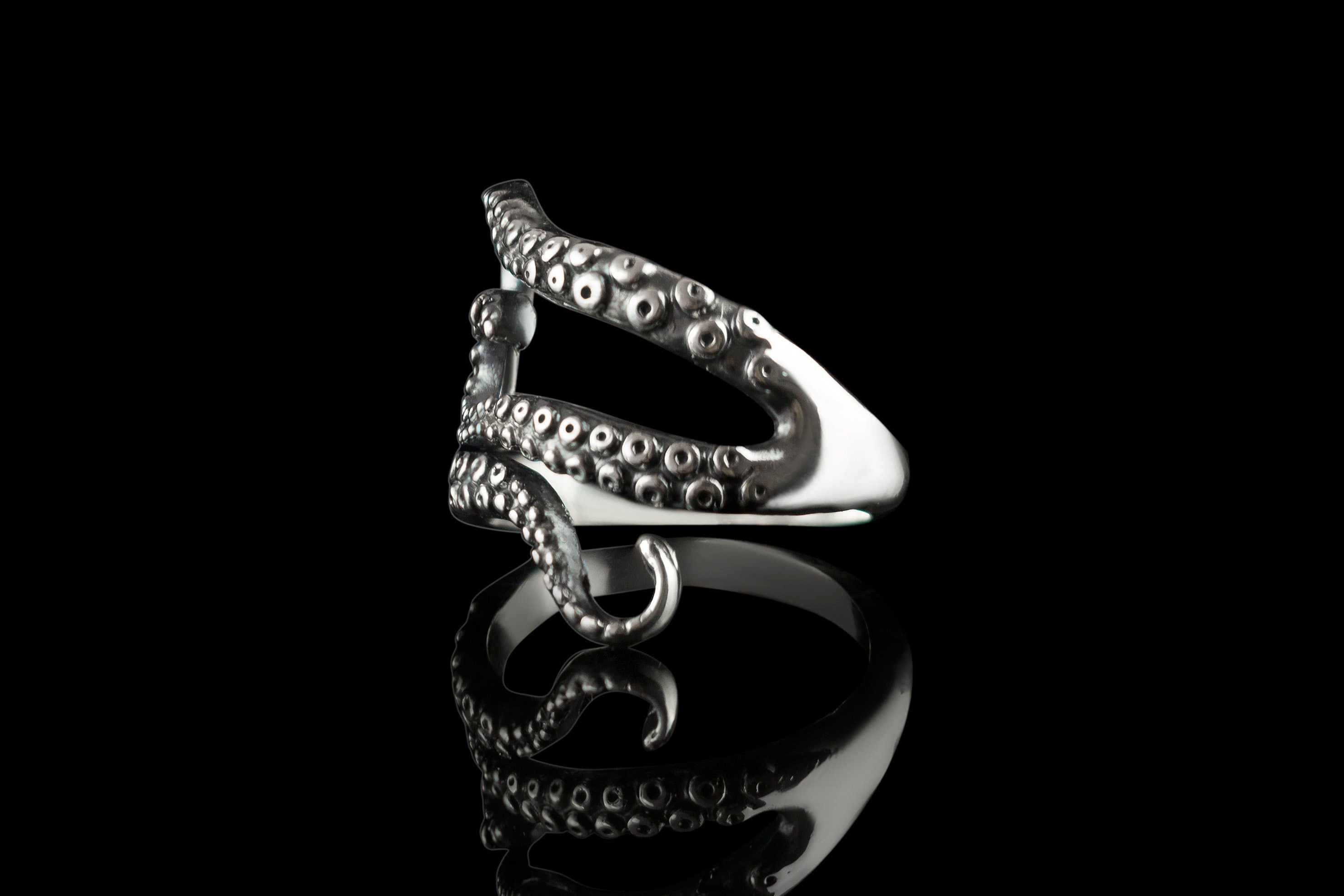 Silver octopus ring Statement ring Kraken ring Wrap ring Gothic silver ring  Kraken jewelry  Adjustable women's ring Tentacle