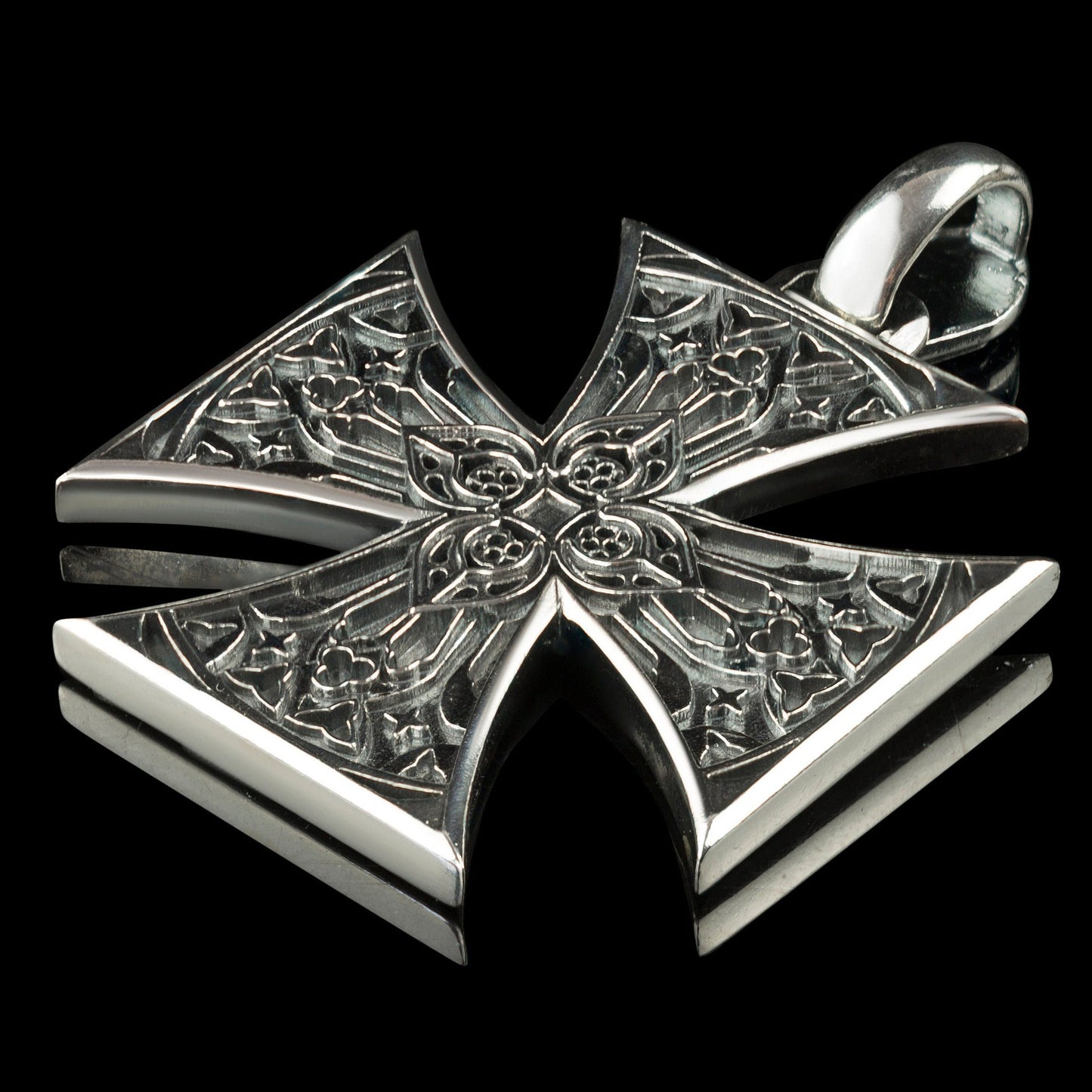 Cross Pattee pendant Men's brutal pendant Silver cross for men Bikers jewelry Maltese cross pendant