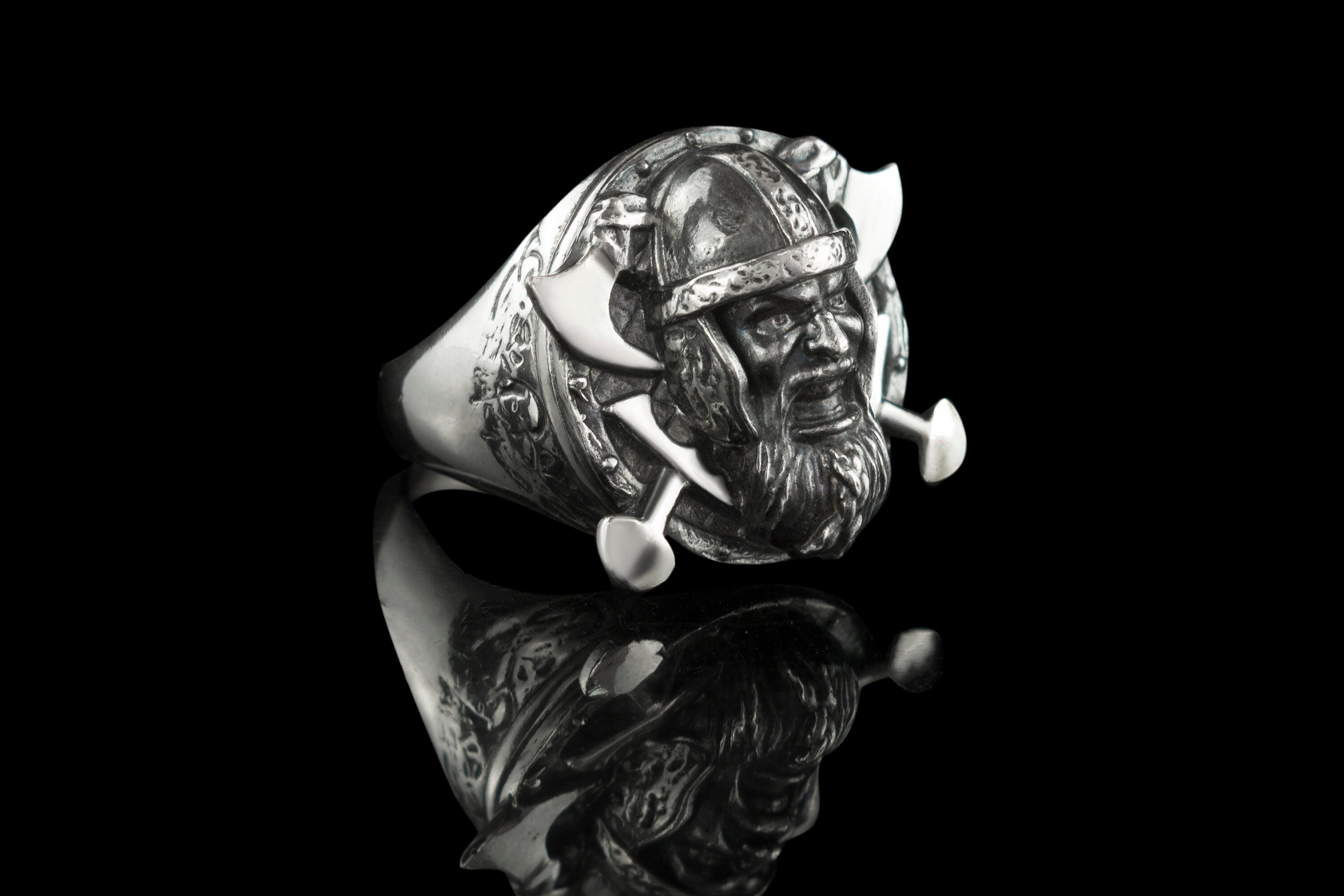 Viking ring Silver Vikibg jewelry 15 size Warior jewelry Biker ring Scandinavia