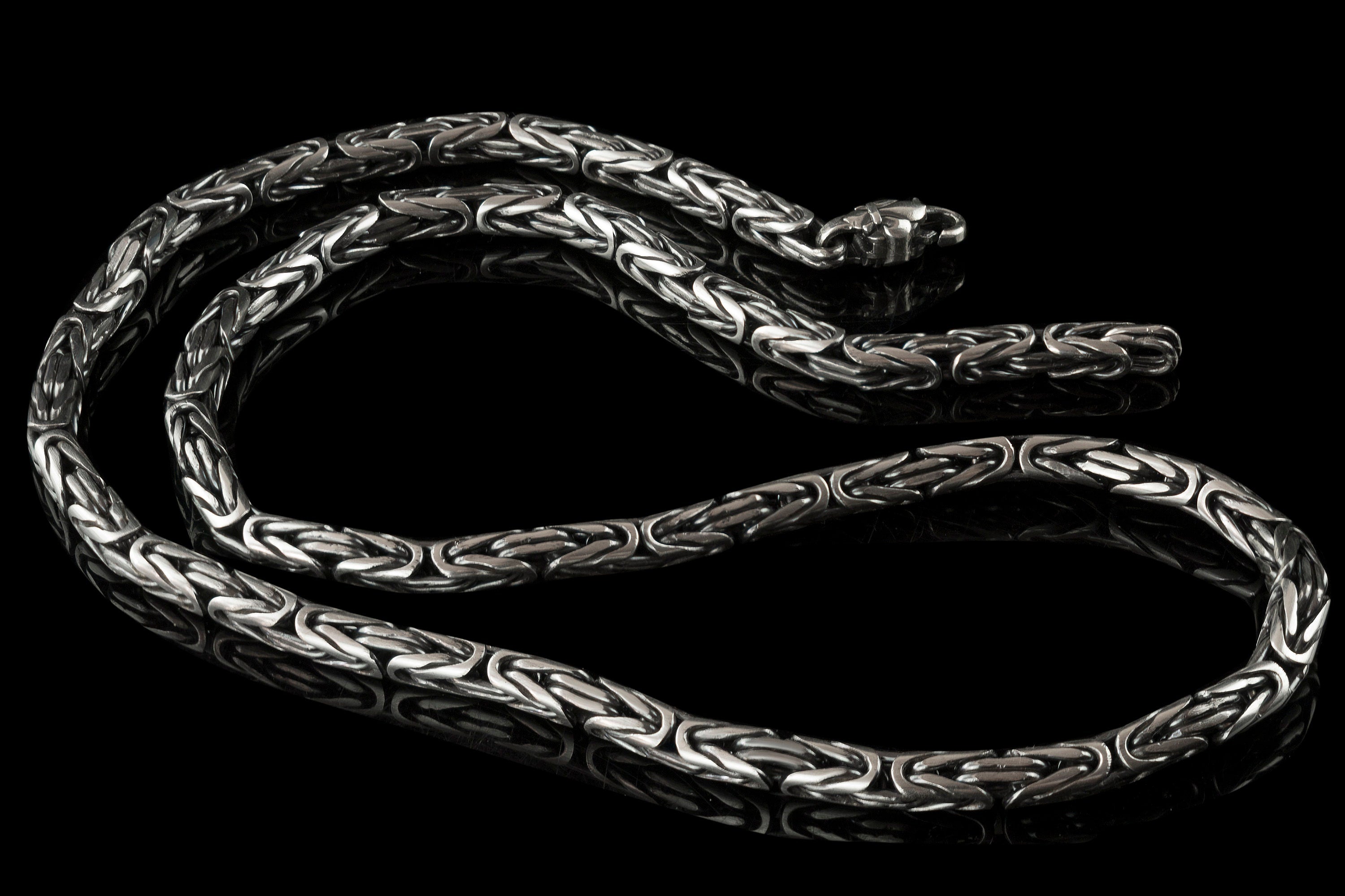 Oxidize chain  Byzantine Silver Chain Heavy Chain 5 mm Brutal silver necklace