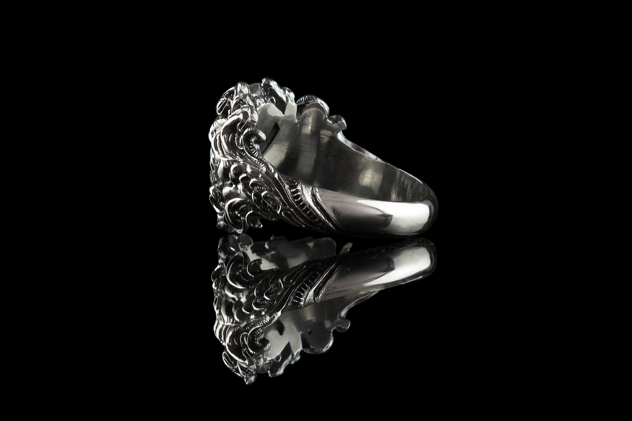 Silver skull ring Biker ring Skull jewelry Biker jewelry