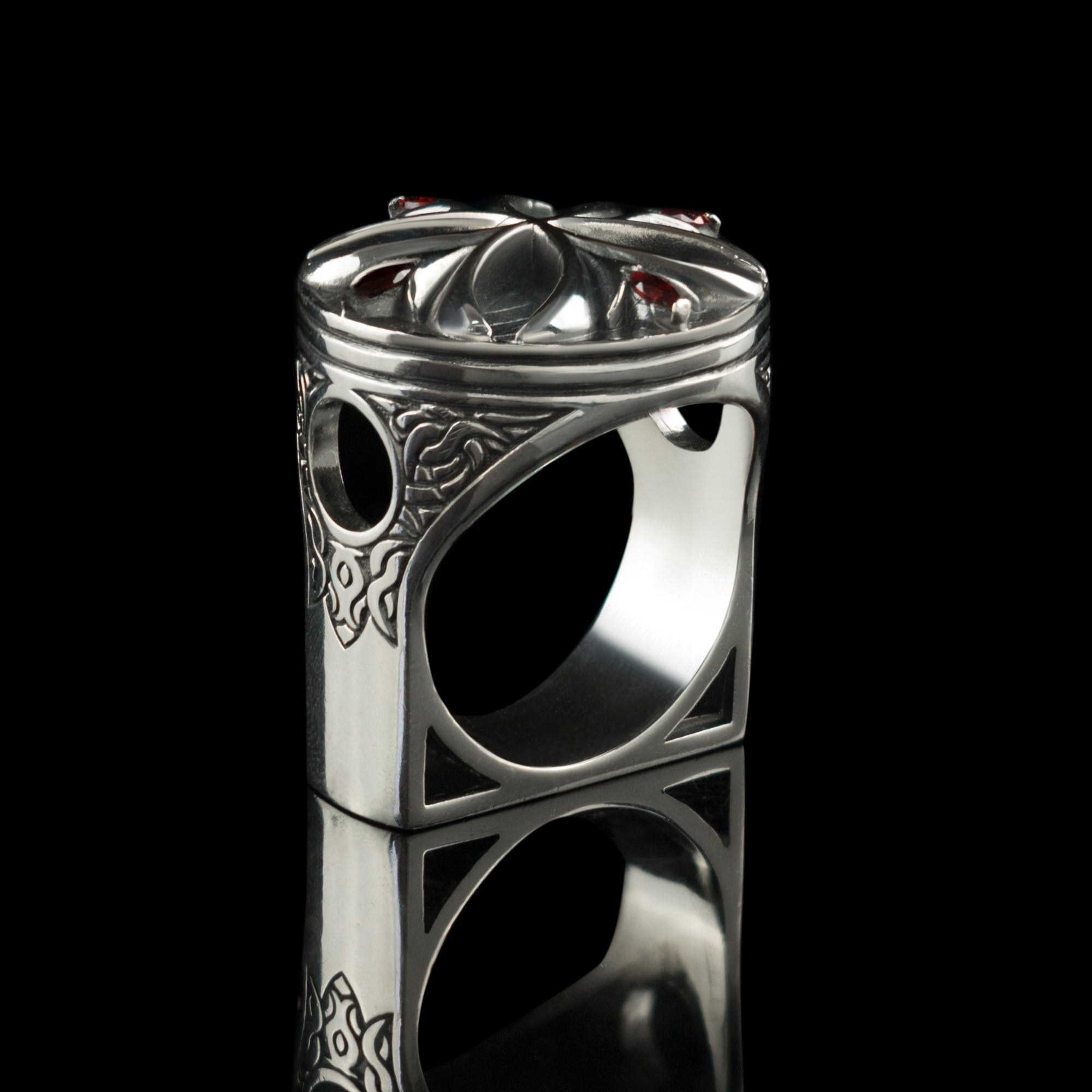 Men's solid ring Biker jewelry Biker silver ring