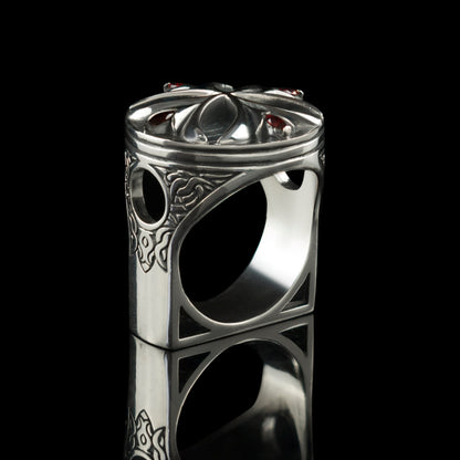 Men's solid ring Biker jewelry Biker silver ring