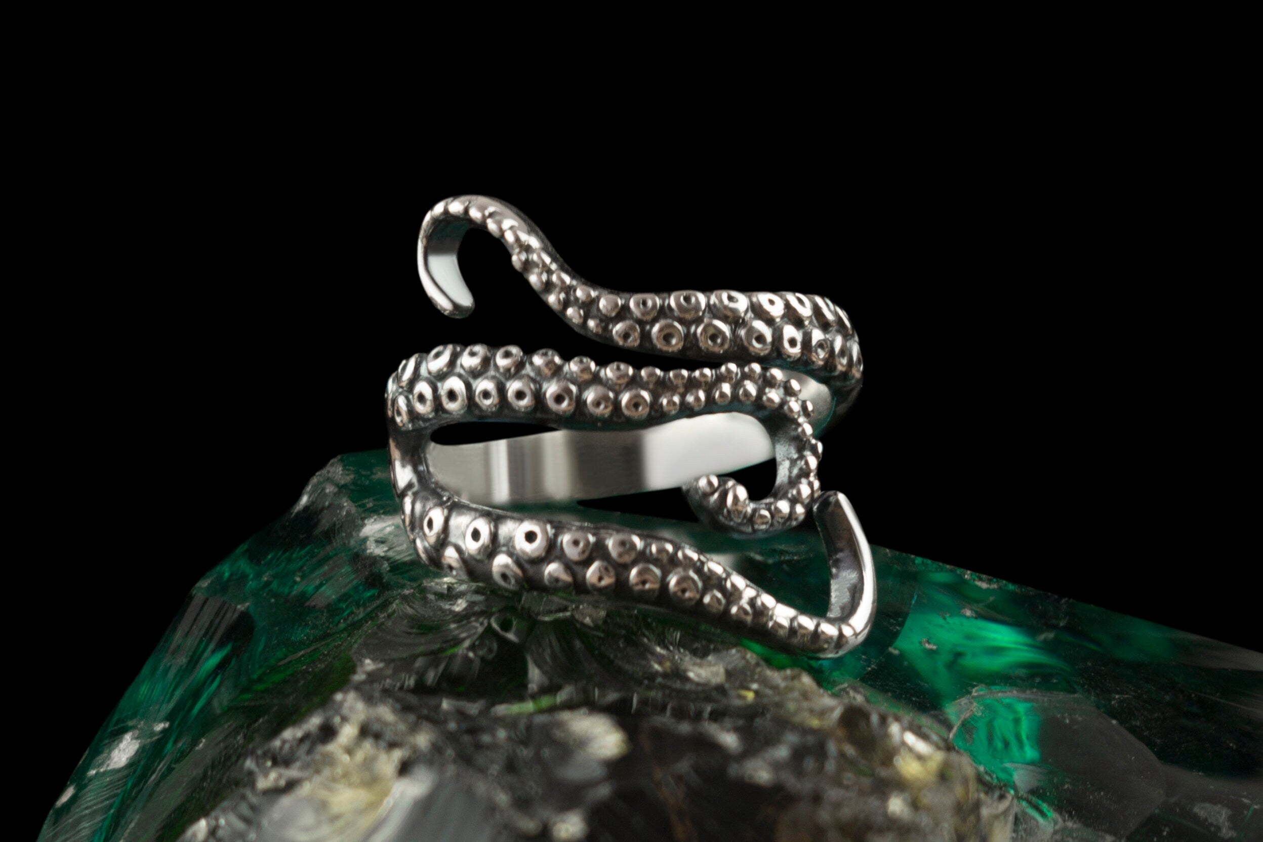 Adjustable silver ring  Octopus Kraken jewelry Everyday ring