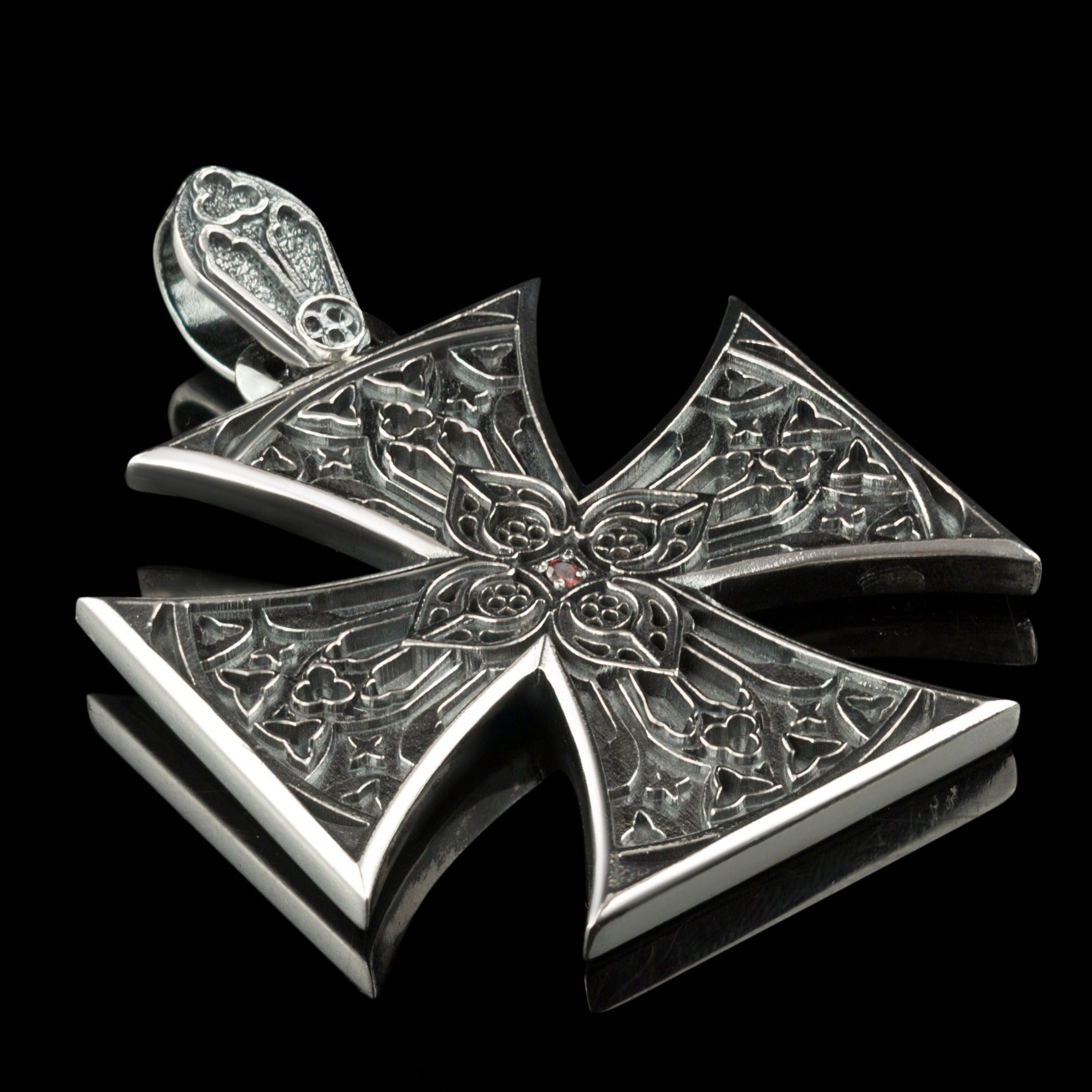 Cross Pattee pendant Men's brutal pendant Silver cross for men Bikers jewelry Maltese cross pendant