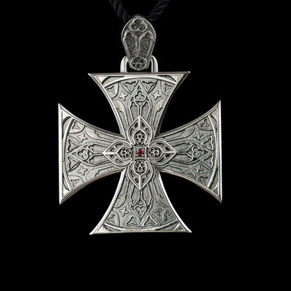 Cross Pattee pendant Men's brutal pendant Silver cross for men Bikers jewelry Maltese cross pendant
