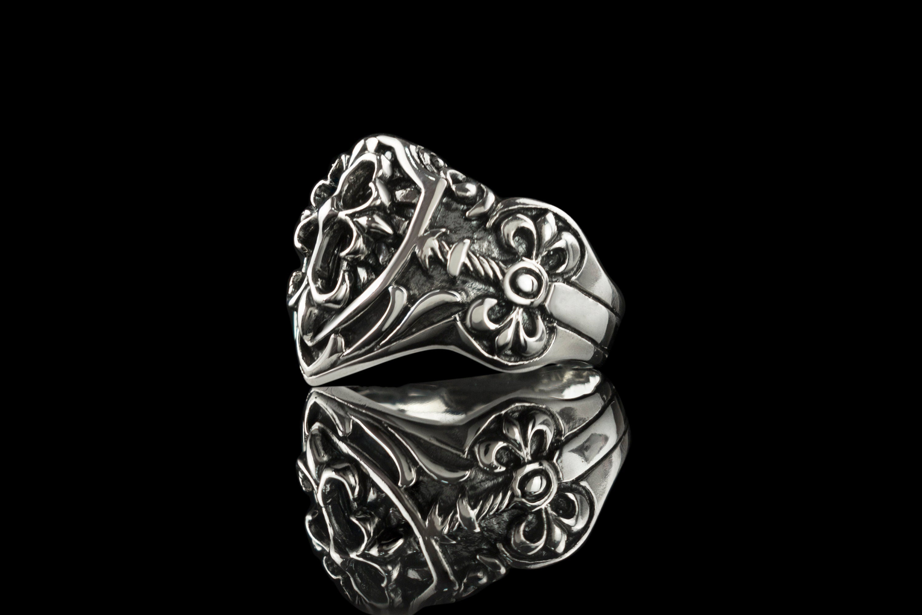 Silver men ring Medieval cross Biker's jewelry Cross ring