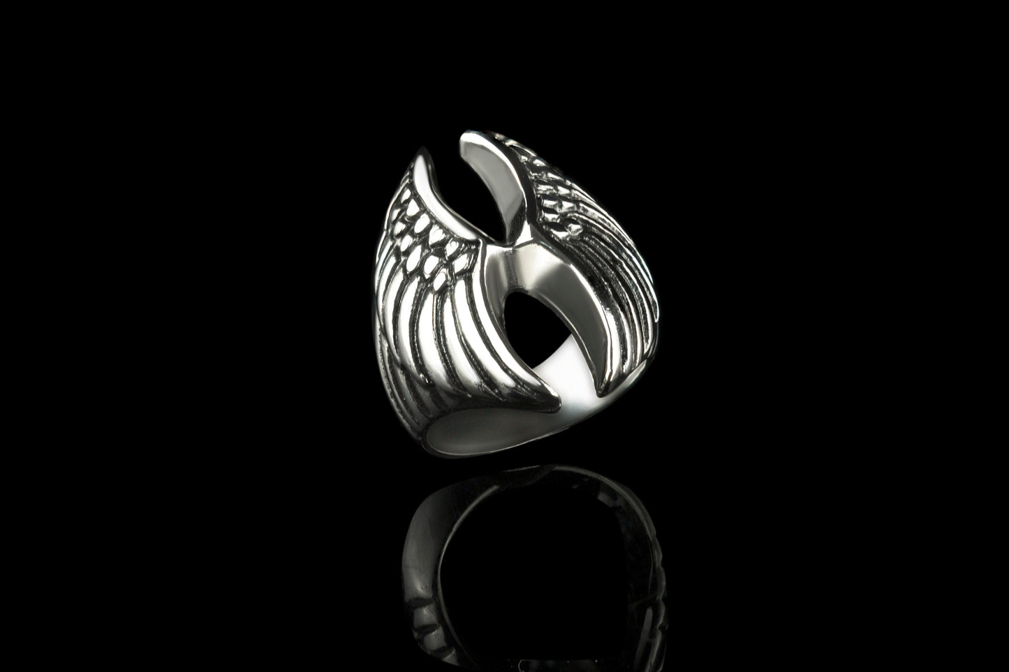 Women's ring Siver wings Biker's jewelry Angel Jewelry