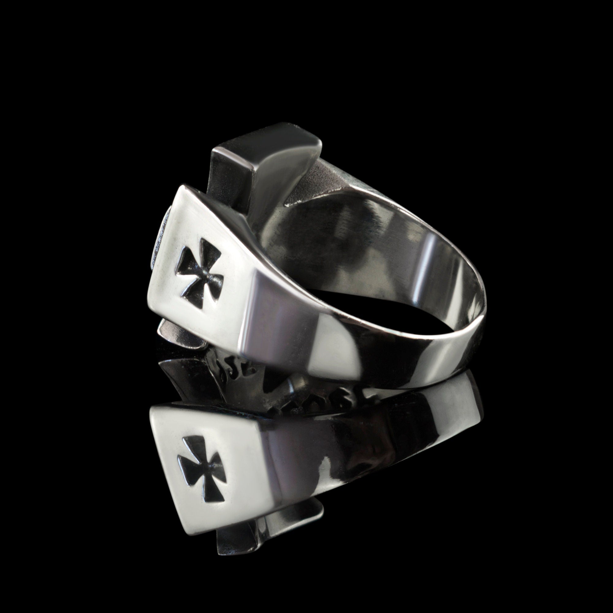 Maltese Cross ring Heavy ring for him  Biker's jewelry Cross Pattee