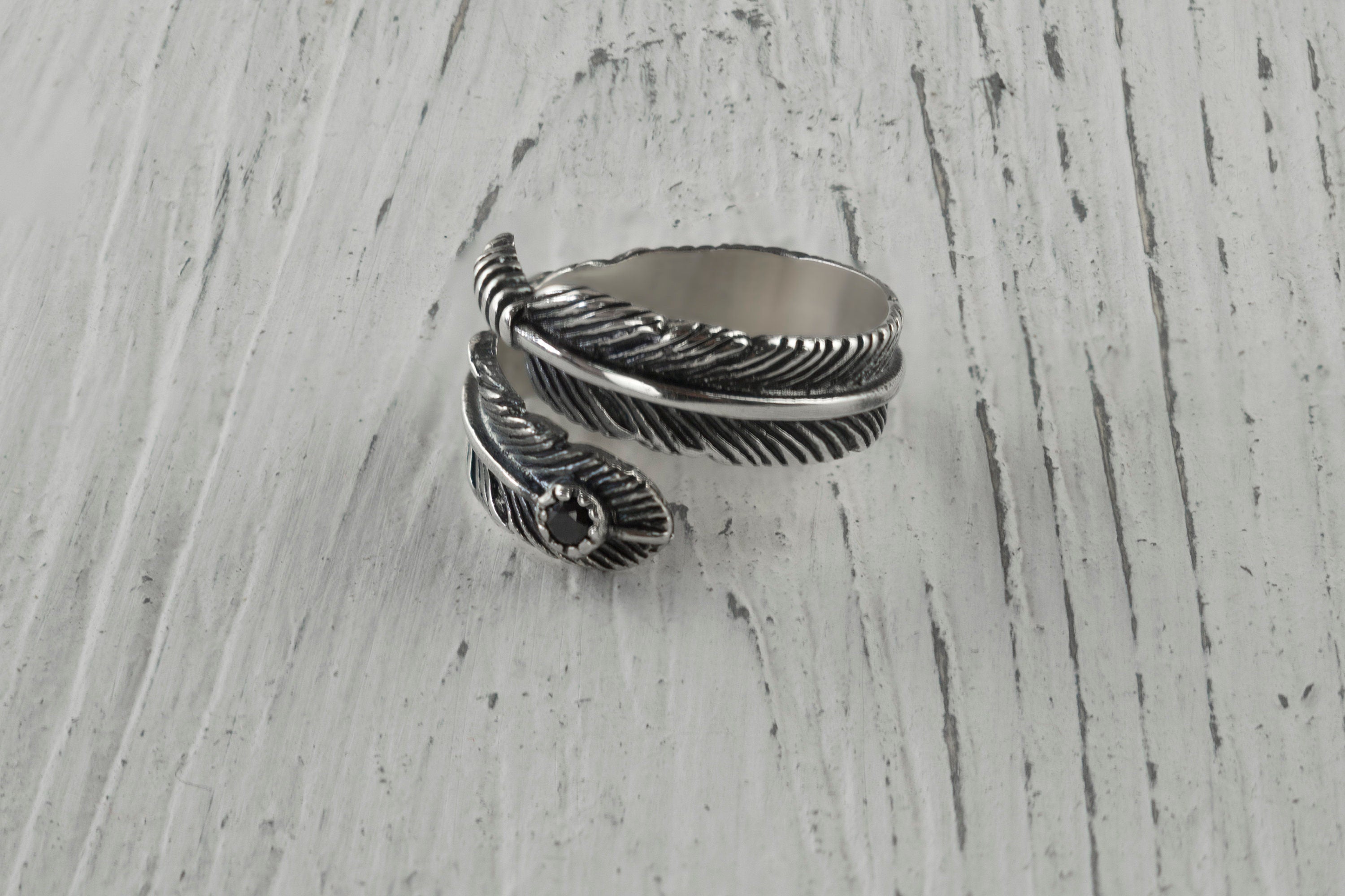 Sterling silver adjustable ring Feather ring  Everyday women's ring Casual jewelry Feather jewelry