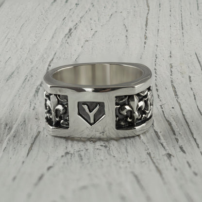 Fleur de Lis ring Biker ring Silver Fleur de Lis ring French lily