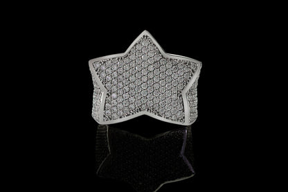 Gemstones women's ring Star ring Celestial Silver star ring Dimond gemstones ring Asterism ring