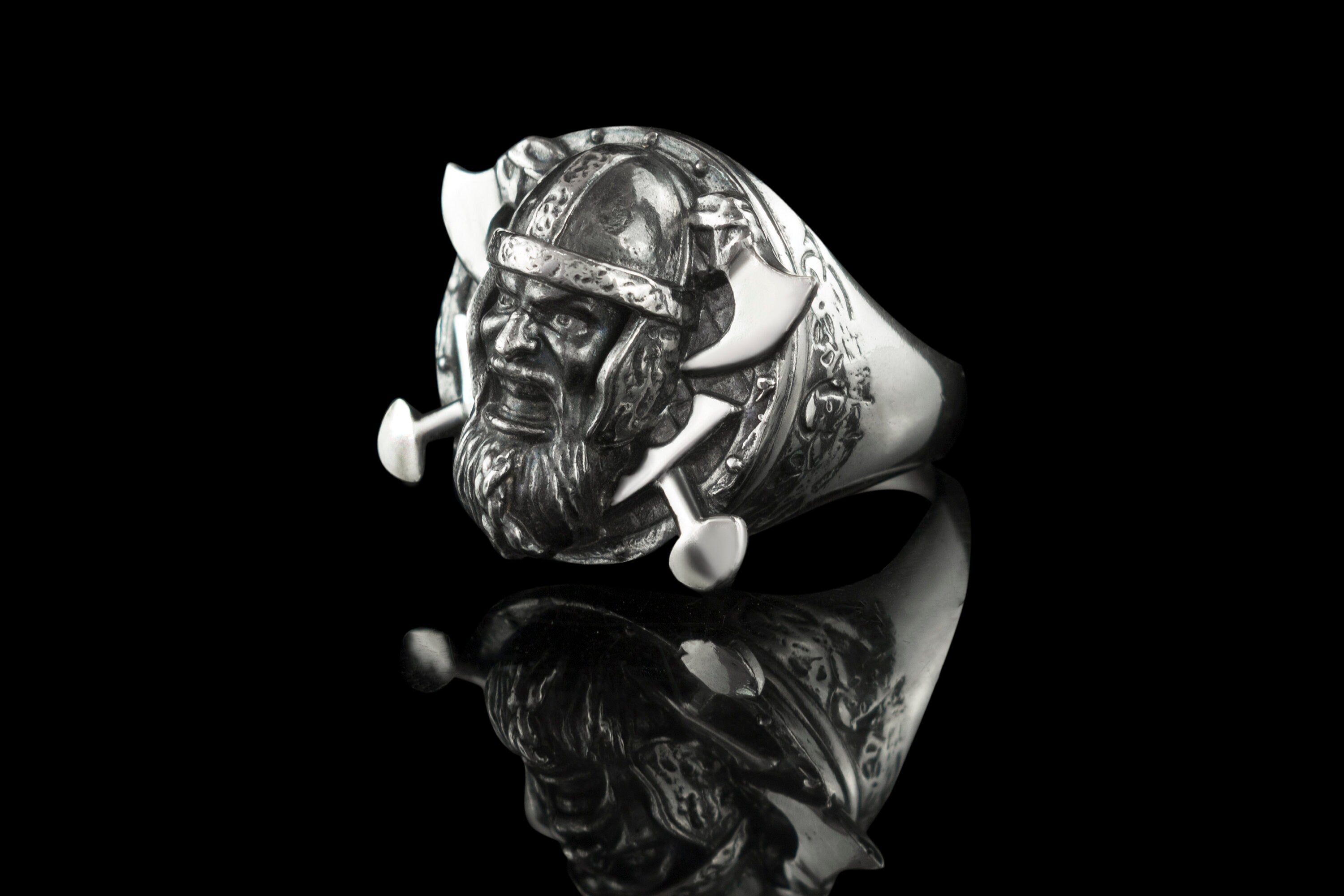 Viking ring Silver Vikibg jewelry 15 size Warior jewelry Biker ring Scandinavia